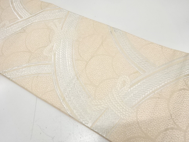 JAPANESE KIMONO / ANTIQUE FUKURO OBI / SILK / WOVEN SEIGAIHA
